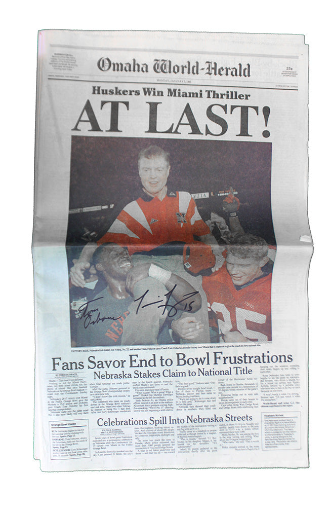 Frazier N Osborne Signed 1994 National Champs OWH Front Page
