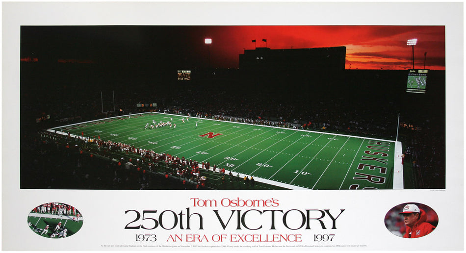Tom Osborne 250th Win vs Oklahoma Print