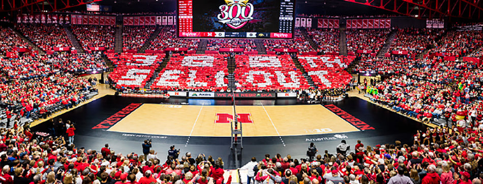 Deluxe Framed Nebraska Volleyball 300th Consecutive Sellout Panorama