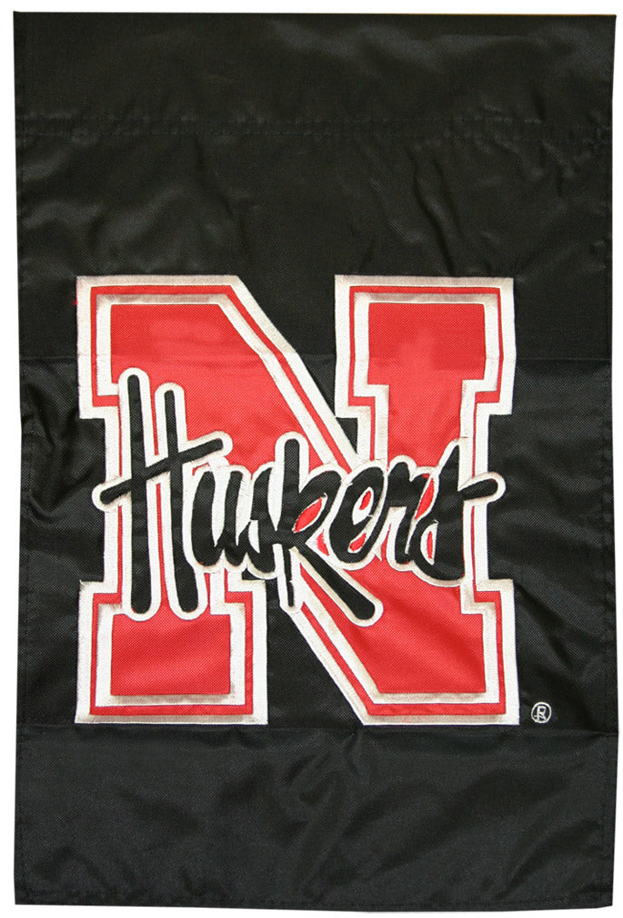 Embroidered N Husker Garden Flag