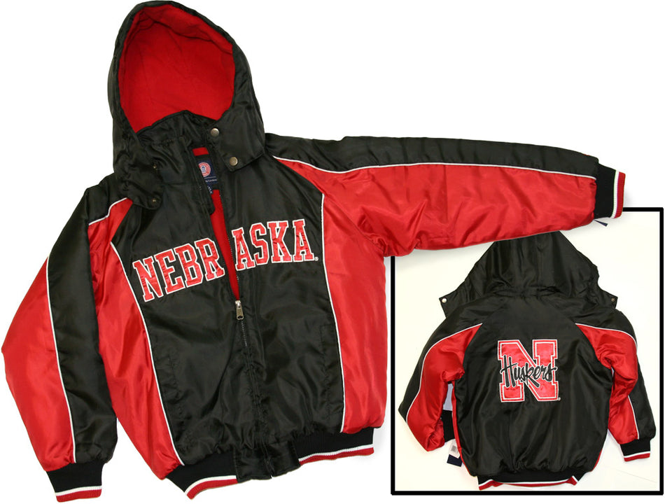 Youth Huskers Warm Up Hooded Coat