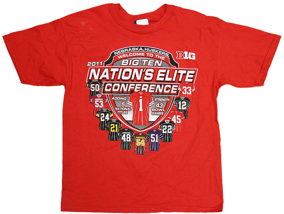 YOUTH RED JERSEYS BIG 10 TEE