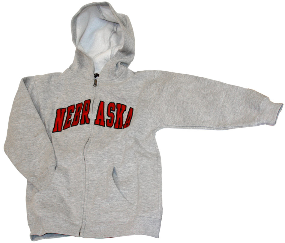 Basic Fleece Full Zip Hoodie Grey Youth