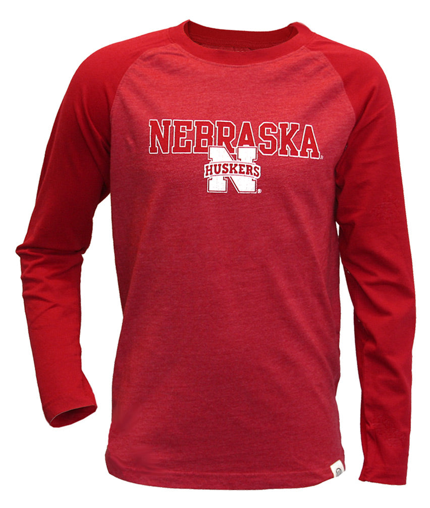 Youth N Huskers Raglan Long Sleeve