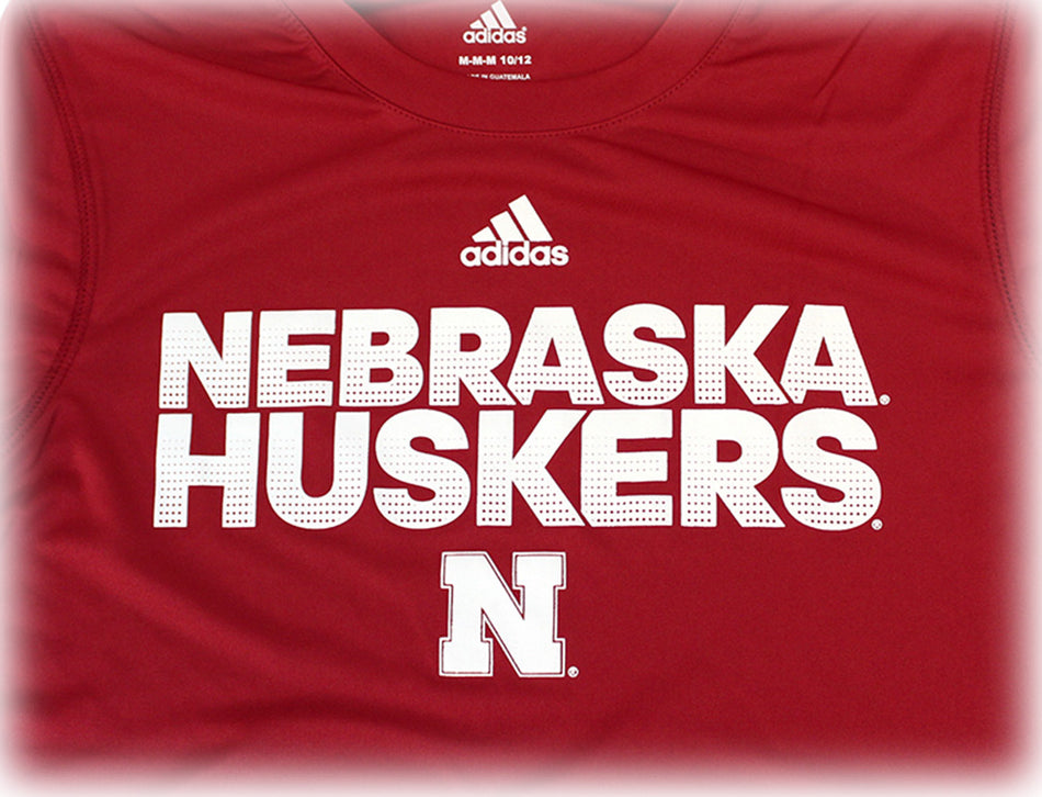 Adidas Nebraska Huskers Sideline Climalite Kids Tee