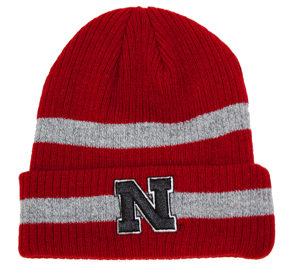 Adidas Youth Nebraska Stripe Knit Beanie