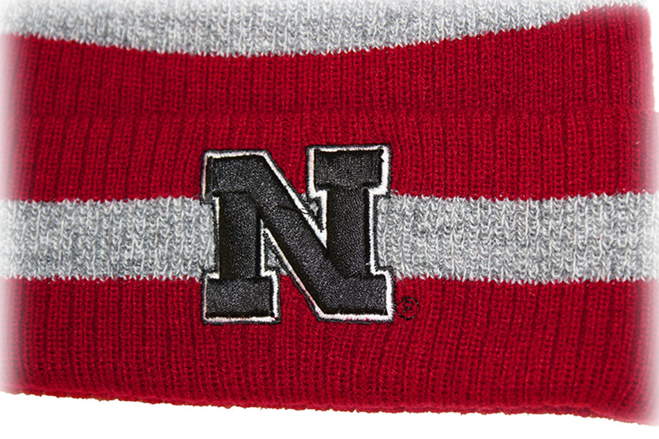 Adidas Youth Nebraska Stripe Knit Beanie