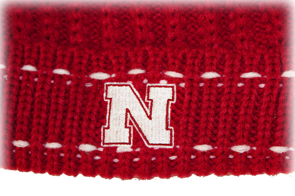 Adidas Youth Knit Nebraska Pom