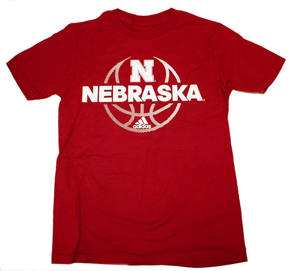 Adidas Huskers Hoops Youth Fade Away Tee