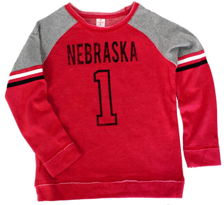 Youth Girls Nebraska 1 Double Axel Fleece Crew