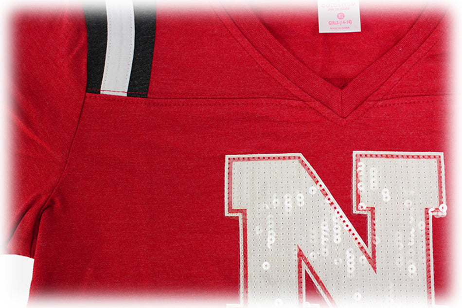 Girls Nebraska Rugby Sparkle Tee