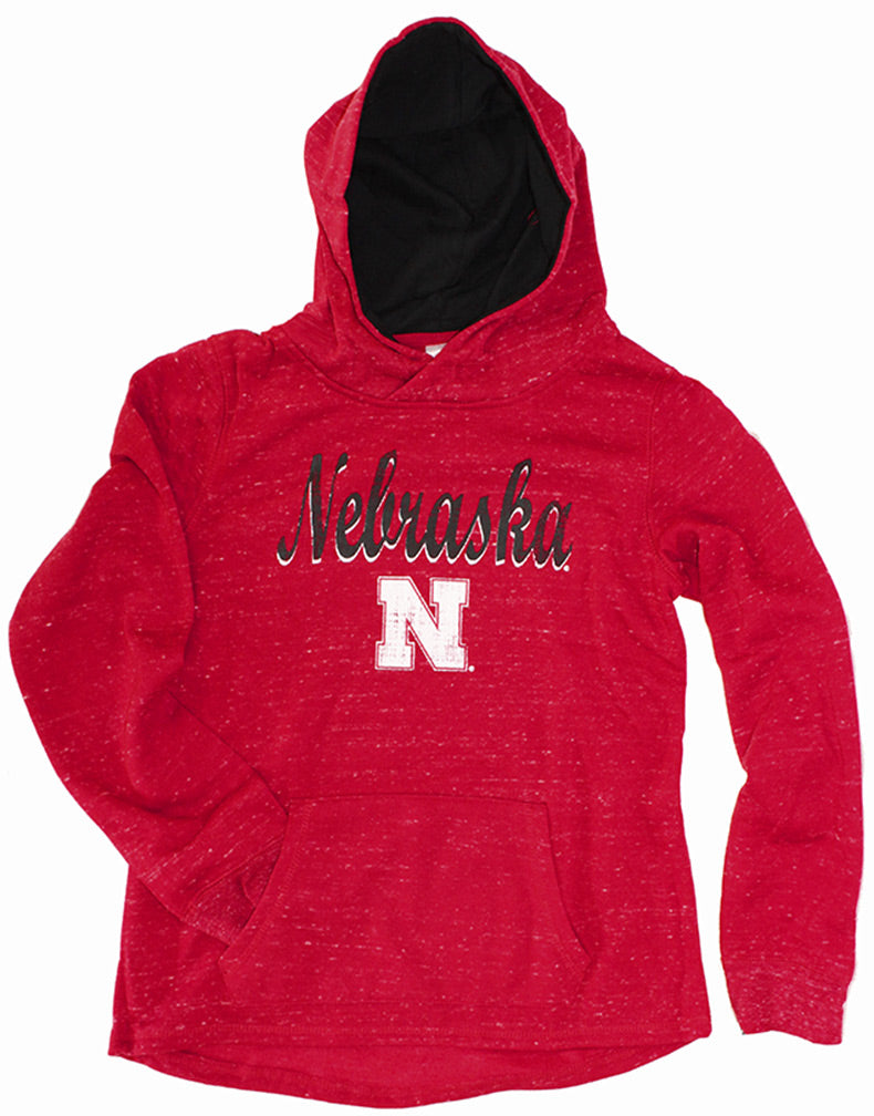 Youth Girls Nebraska Speckle Hoodie