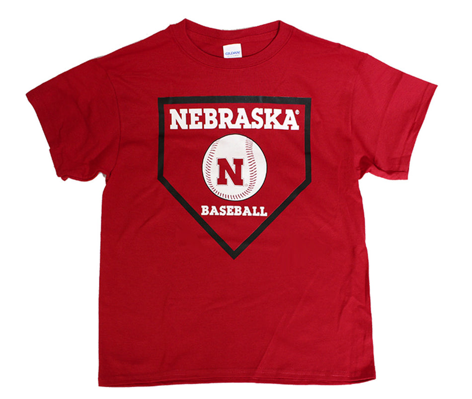 Youth Nebraska Baseball Plate Tee
