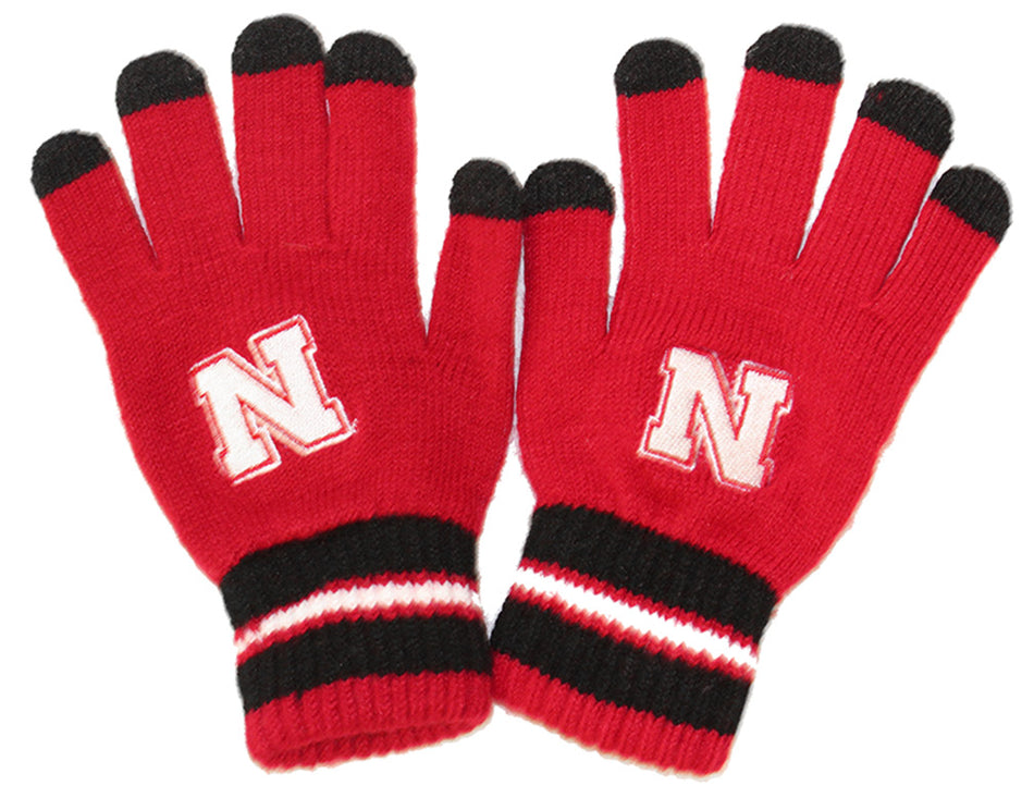 Adidas Youth Nebraska Touch Screen Gloves