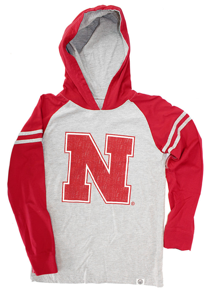 Go Big Red N Hooded Youth Raglan