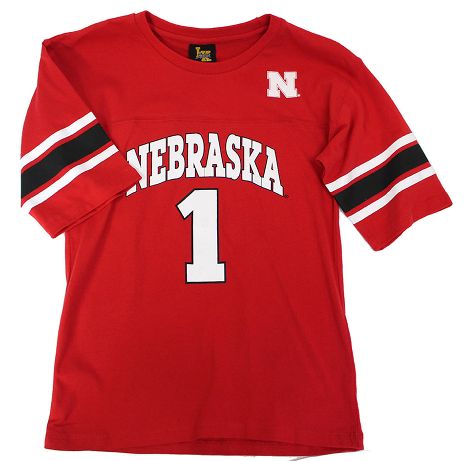 Youth Stripe Nebraska #1 Jersey Tee