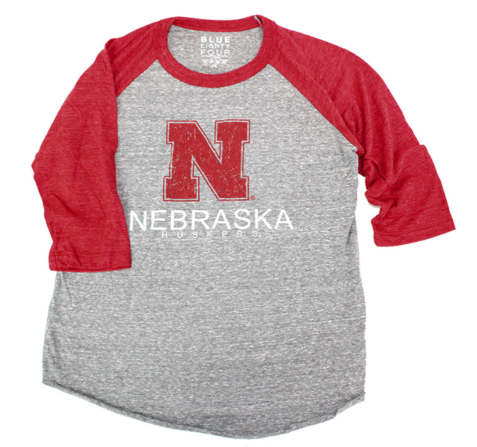Youth Nebraska Baseball Triblend Raglan