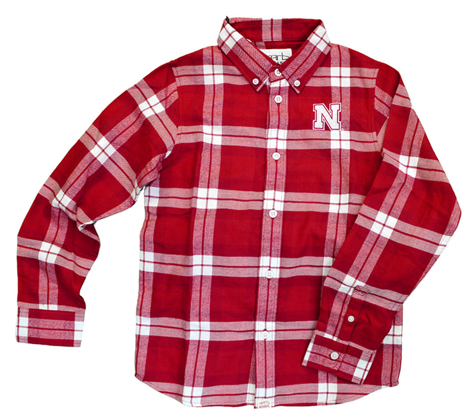 Youth Husker Hans Flannel Button Down