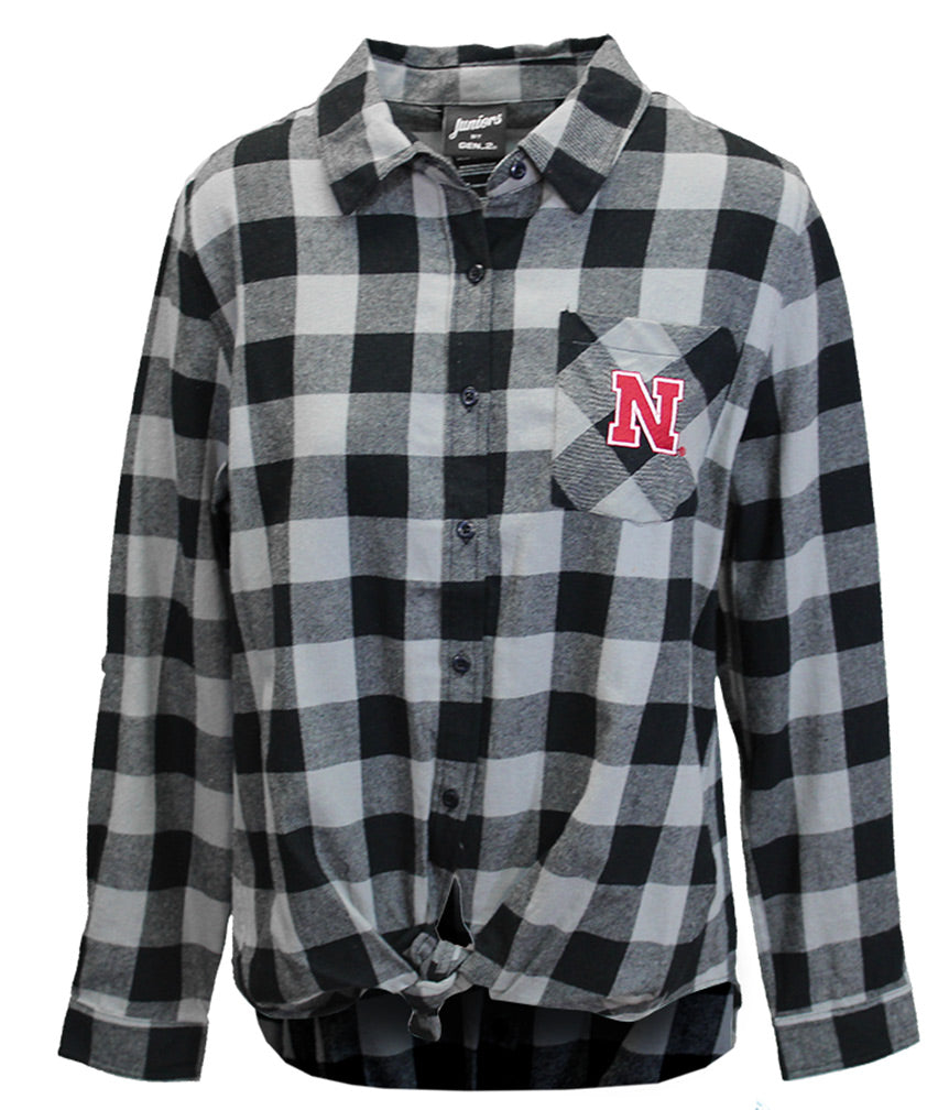 Youth Girls Nebraska Plaid Flannel