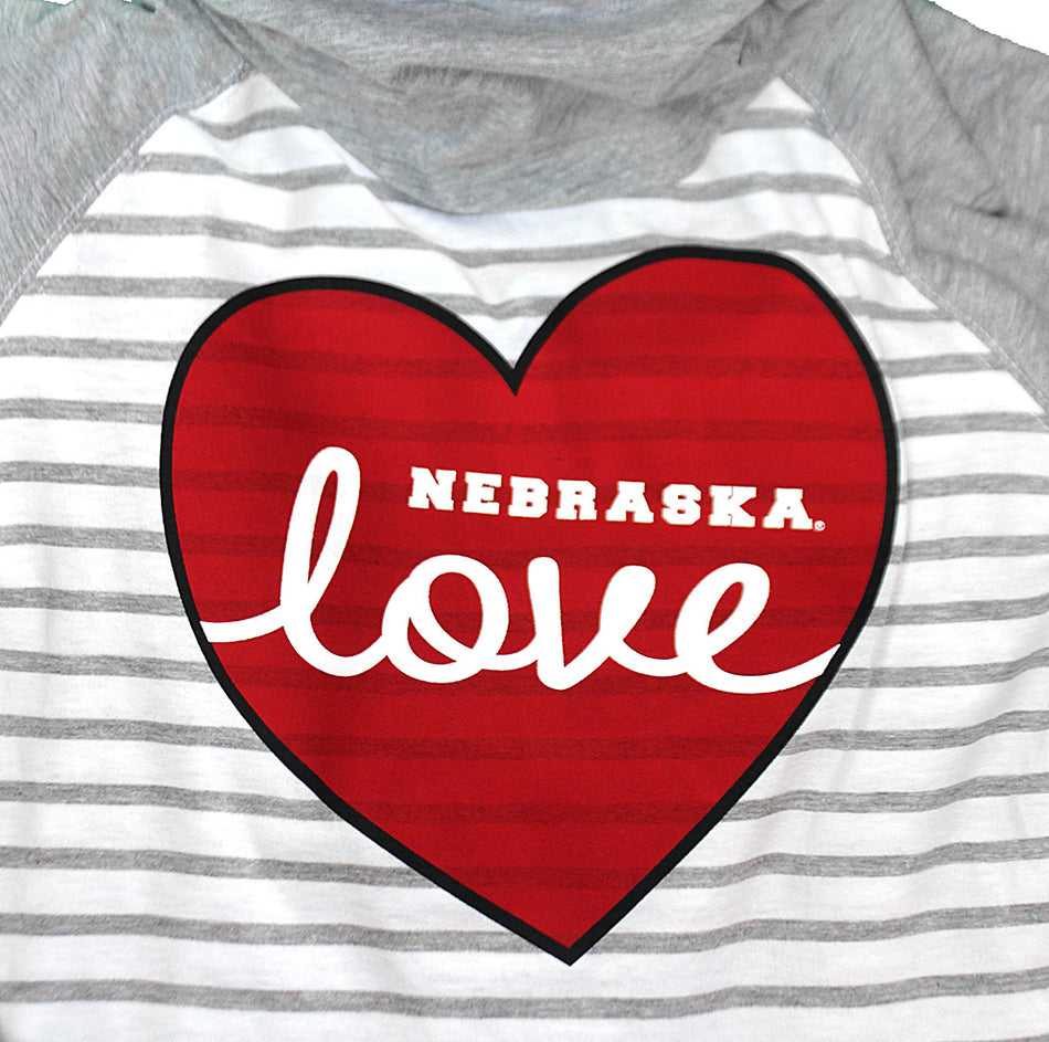 Youth Love Nebraska Hooded LS Tee