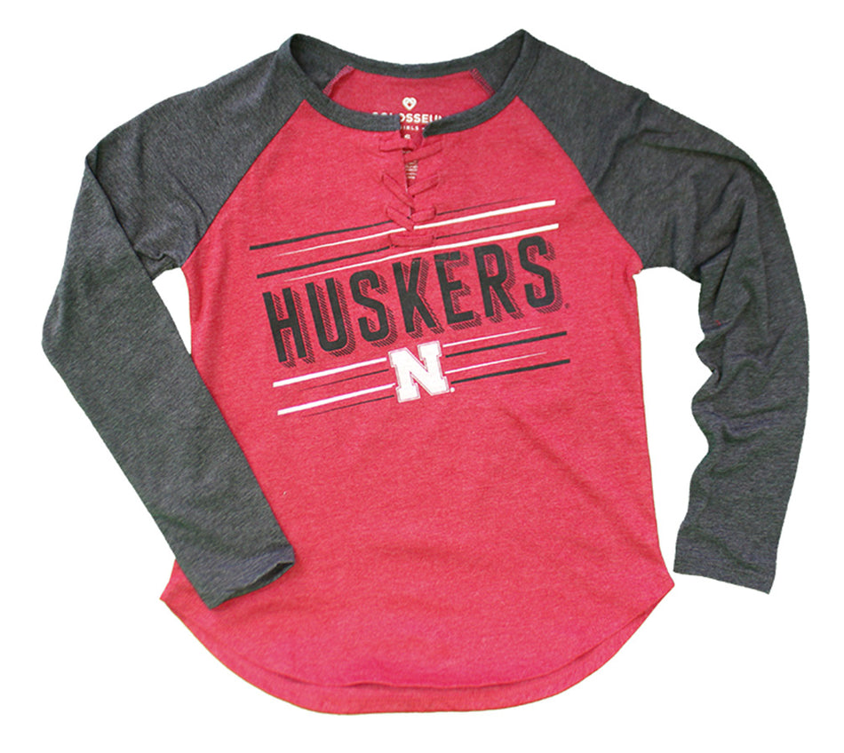 Youth Gals Nebraska Lady Fish LS Tee