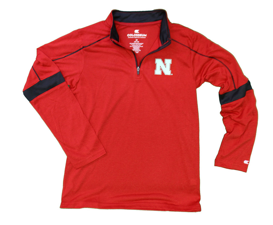 Youth Nebraska Color Blocked Quarter Zip