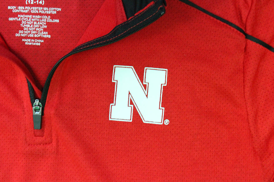 Youth Nebraska Color Blocked Quarter Zip