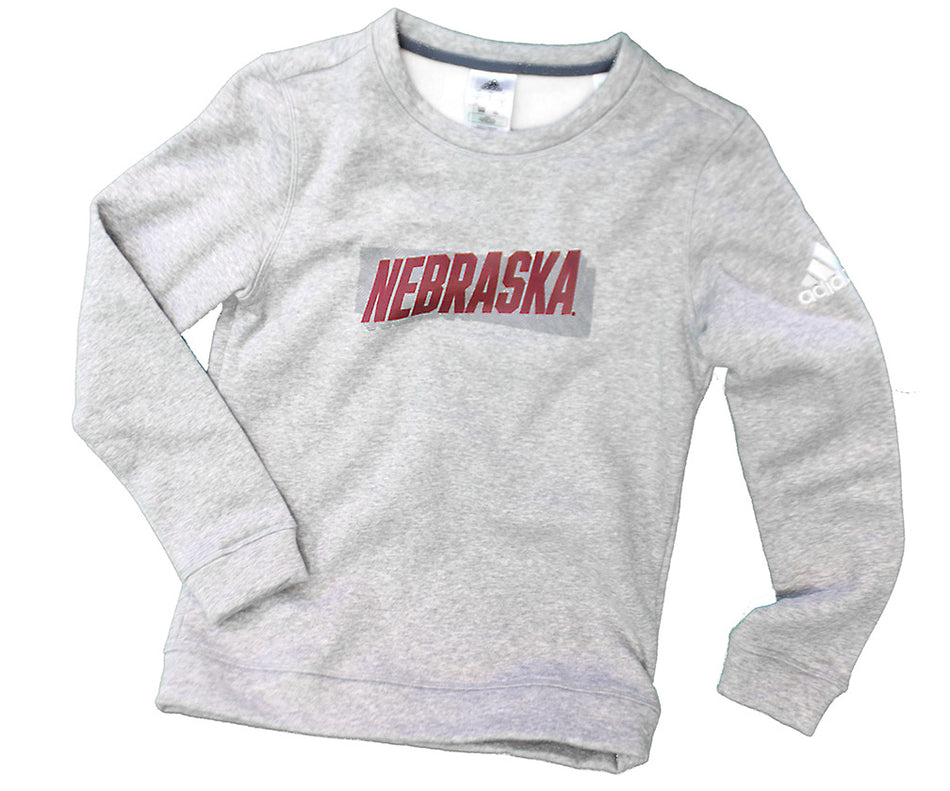 Adidas Youth Nebraska Fleece Crew