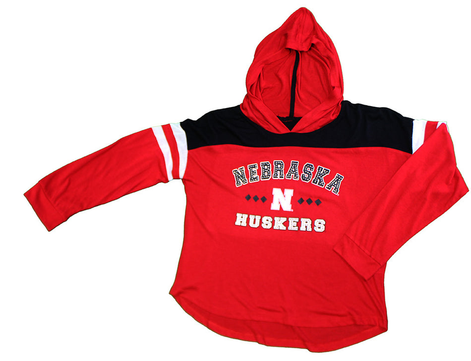 Youth Girls Nebraska Jolly Holiday LS Hoody Tee