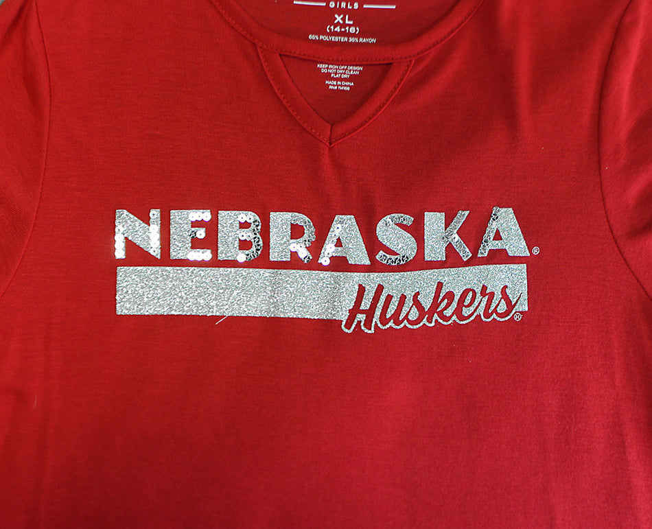 Youth Girls Nebraska Huskers Blingy Top
