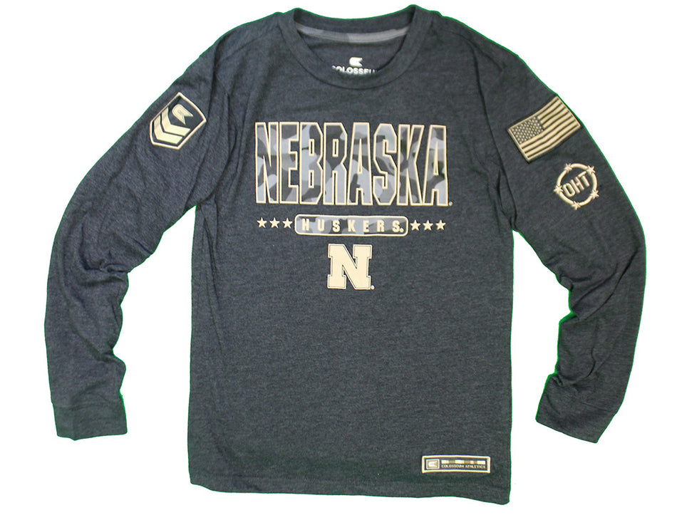 Youth Nebraska OHT Flint Camo LS Tee