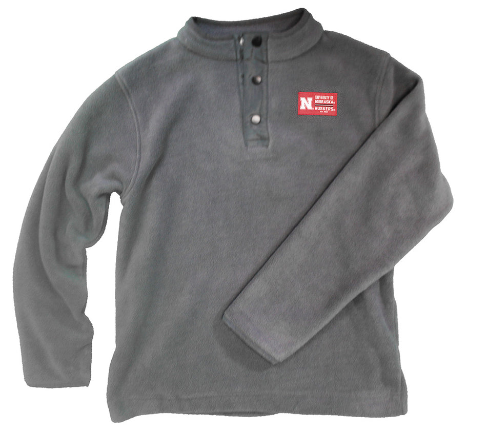 Youth Boys Nebraska Charcoal Polar Fleece