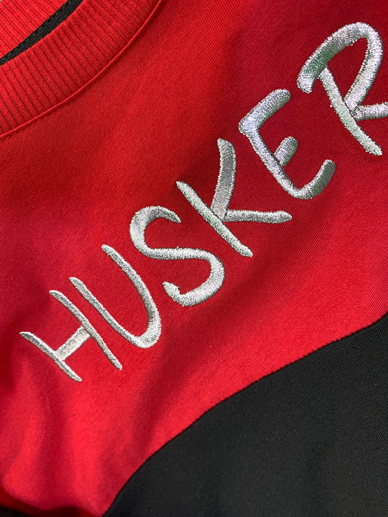 Youth Girls Colorblock Huskers LS Alex Tee