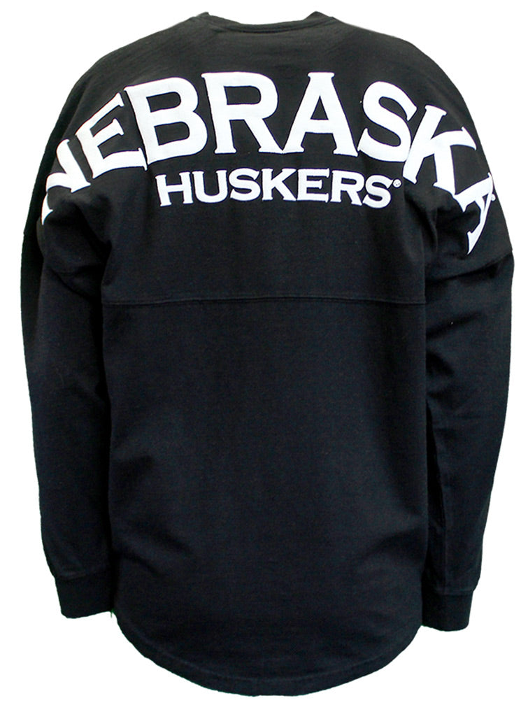Womens Nebraska Huskers Crew Neck LS Tee