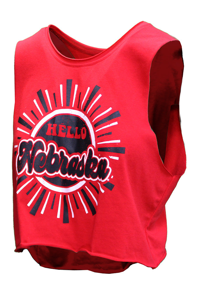 Womens Hello Nebraska Muscle Tank