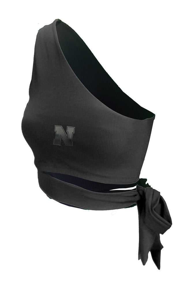 Womens Midnight Nebraska Shoulder N Side-Tie Top