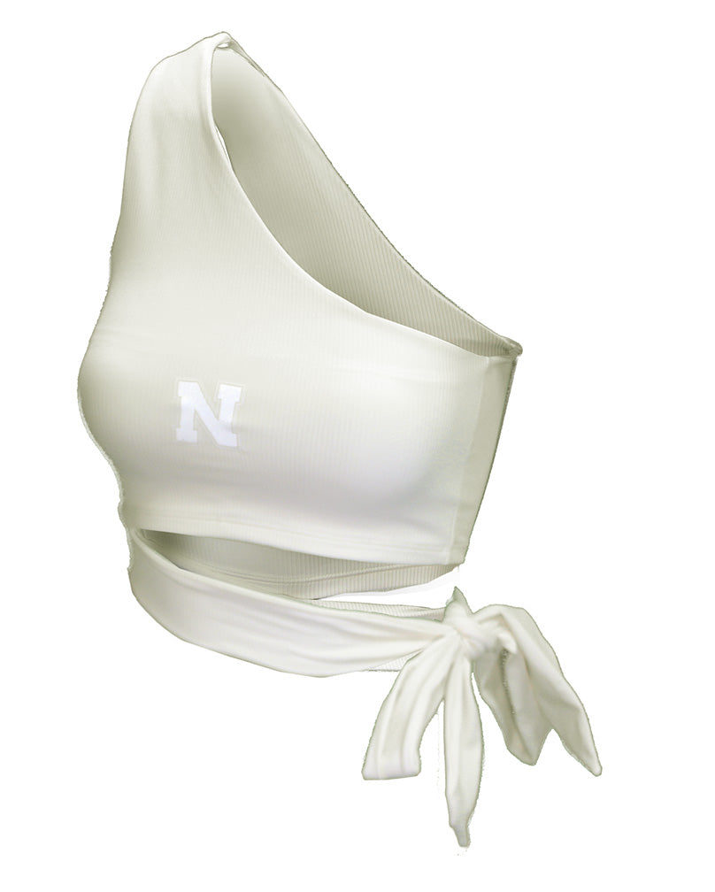 Womens Ivory Nebraska Shoulder N Side-Tie Top