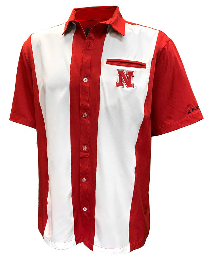 Nebraska Huskers Strike Bowling Button Up