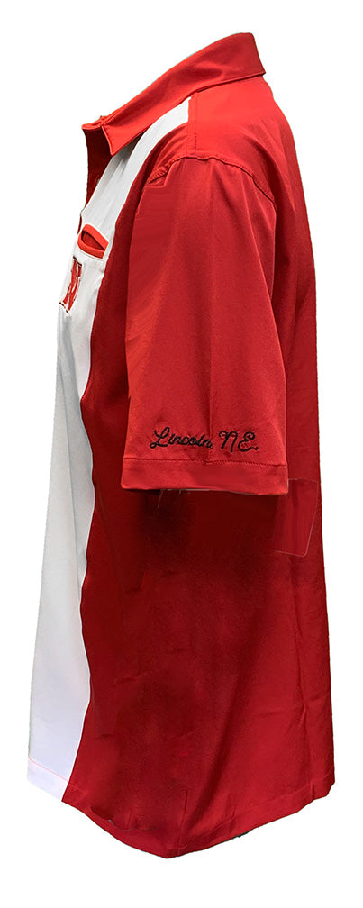 Nebraska Huskers Strike Bowling Button Up