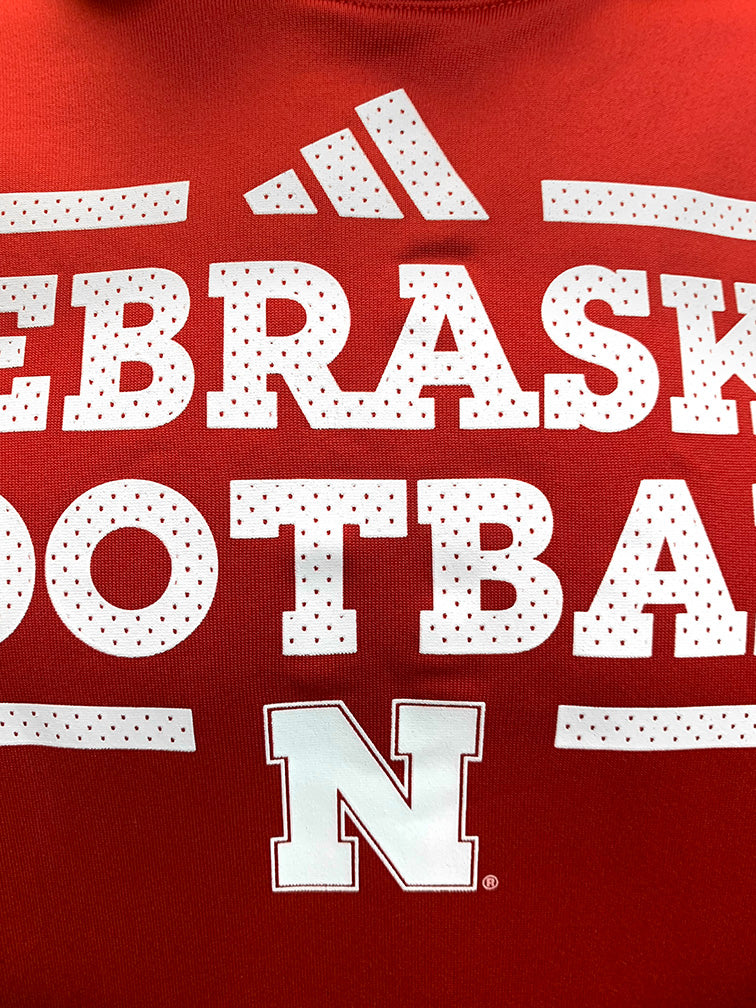 Adidas 2024 Team Issue Nebraska Football Locker Practice Pullover Hoodie