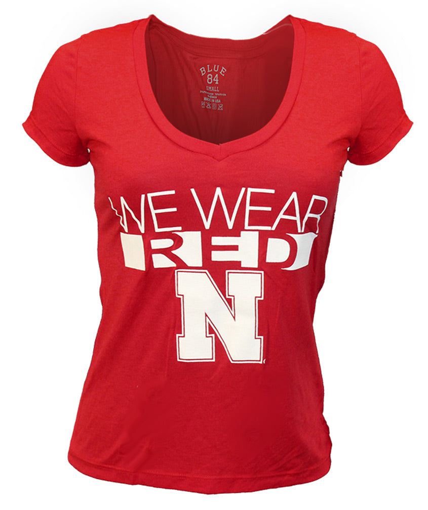 Womens We Wear Red N Logo Liquid Jersey Tee