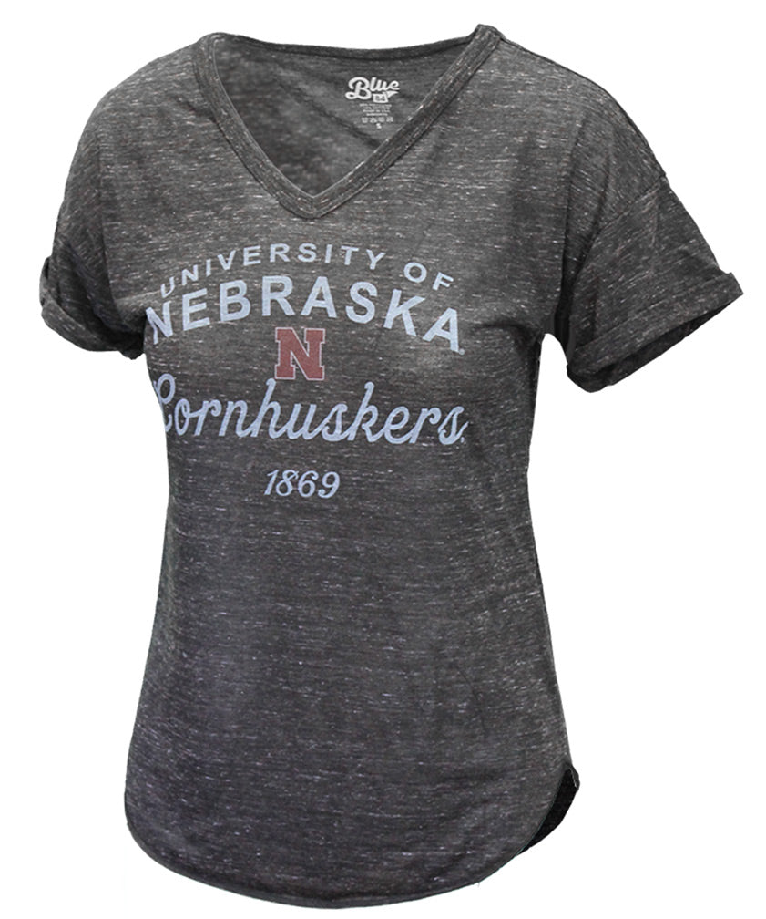 Ladies Confetti Sleeve Nebraska Tee