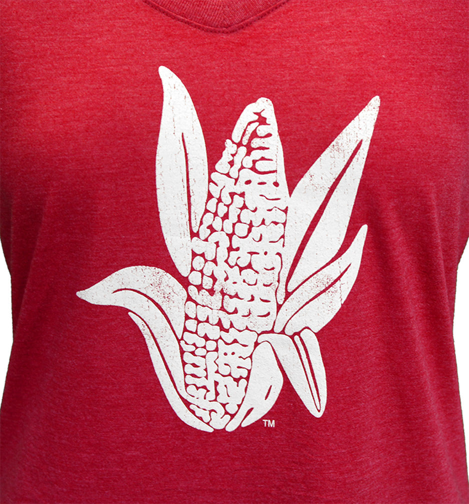 Womens Huskers Corn Stalk VNeck
