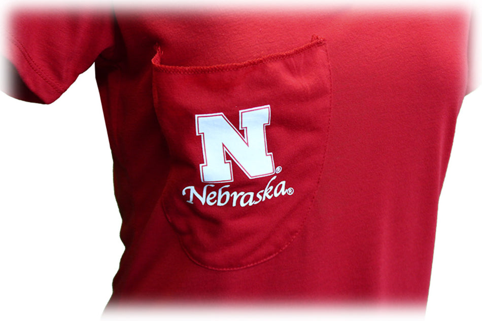 Womens Nebraska Unwind Pocket Tee