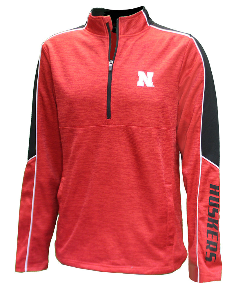 Nebraska Huskers Marled Quarter Zip=