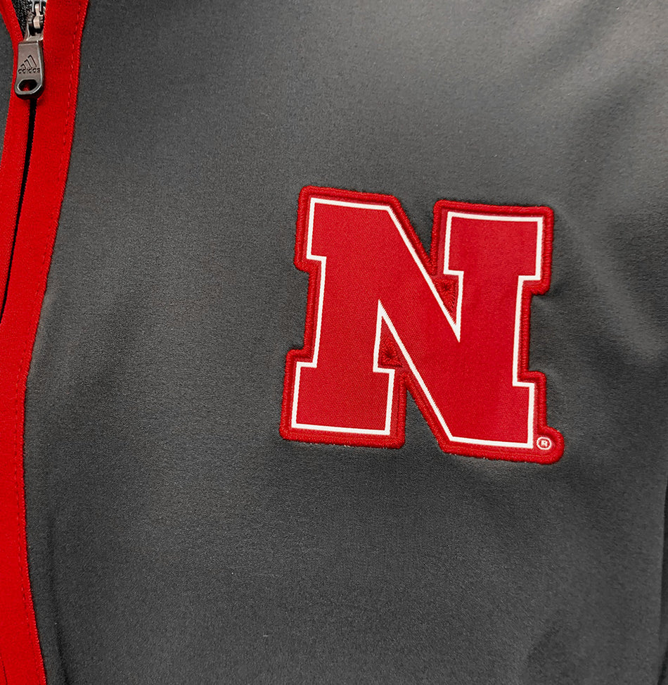 Adidas 2024 Nebraska Coaches Woven Quarter Zip Jacket - Black