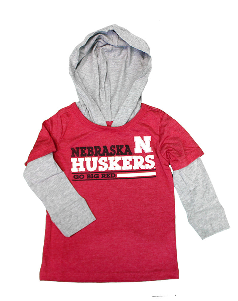 Nebraska Toddler Rail Hooded Tee