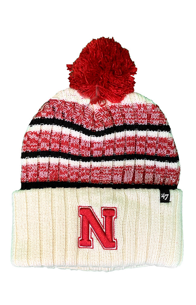 Crimson N Cream Nebraska Tavern Knit Beanie